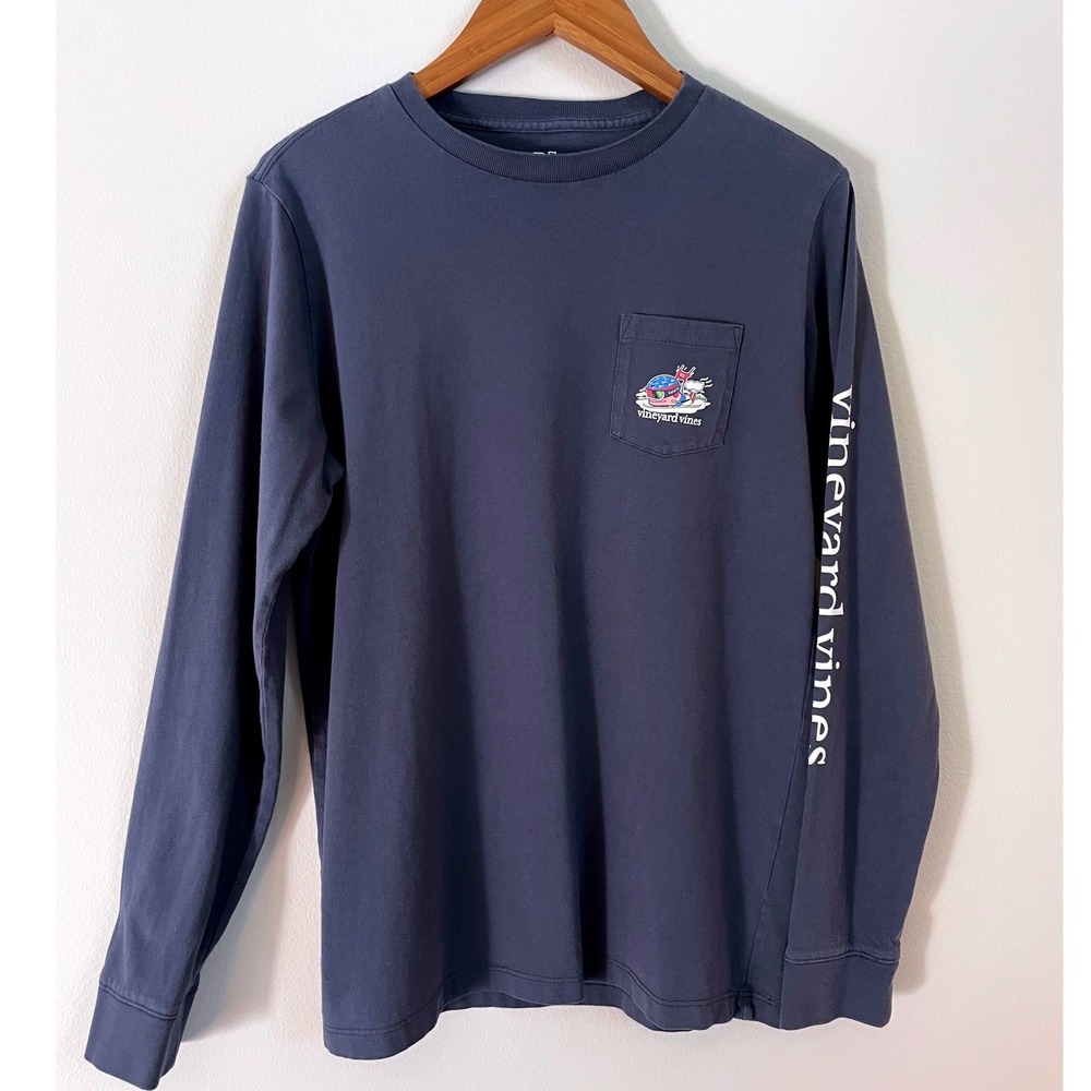 Vineyard Vines Long-Sleeve Snowboard Whale Tee, Boy's Medium (12-14)